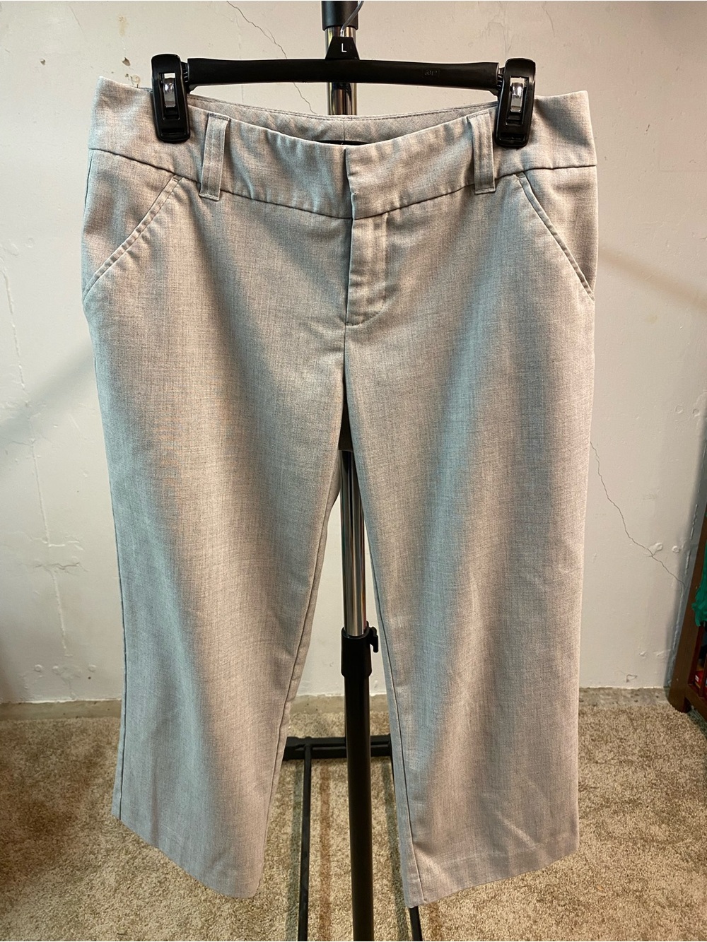 Daisy Fuentes Light Gray Cropped Dress Pants Size 6